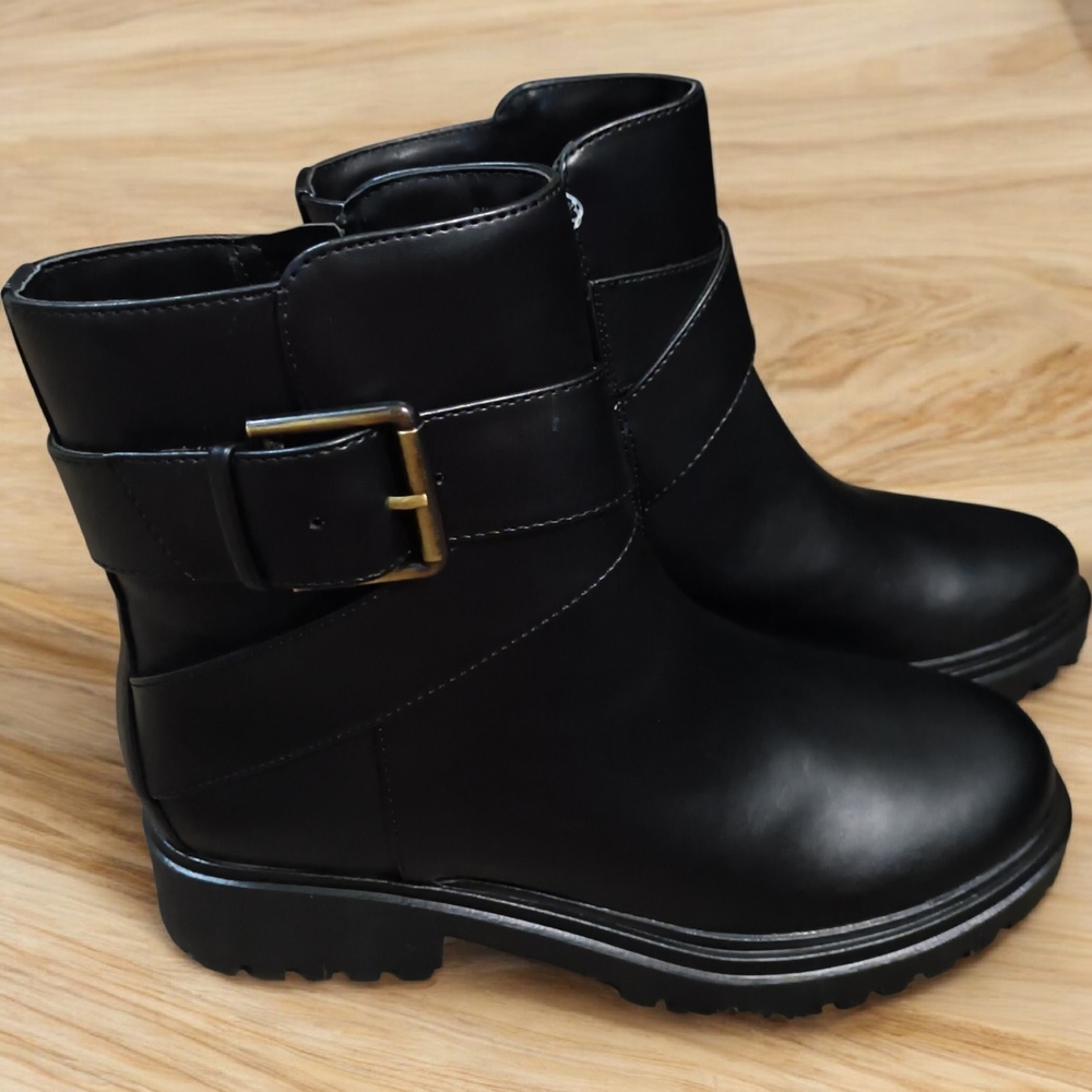 NWT Unisa Black Moto Ankle Boots with Buckle Sizes 8.5 And 6.5